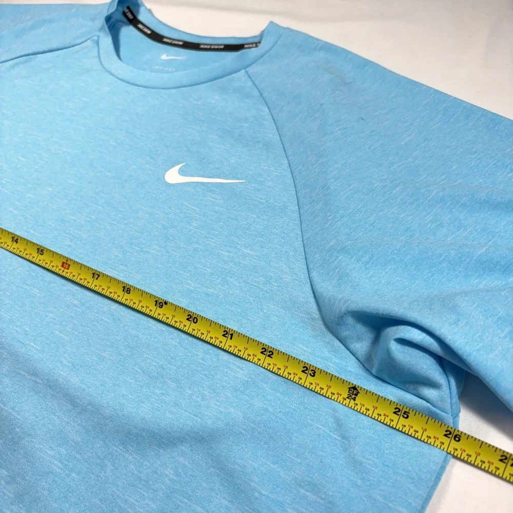 Nike Swim Mens XXL Dri-FIT Performance Blue UPF 40+ Short Sleeve Swim Shirt